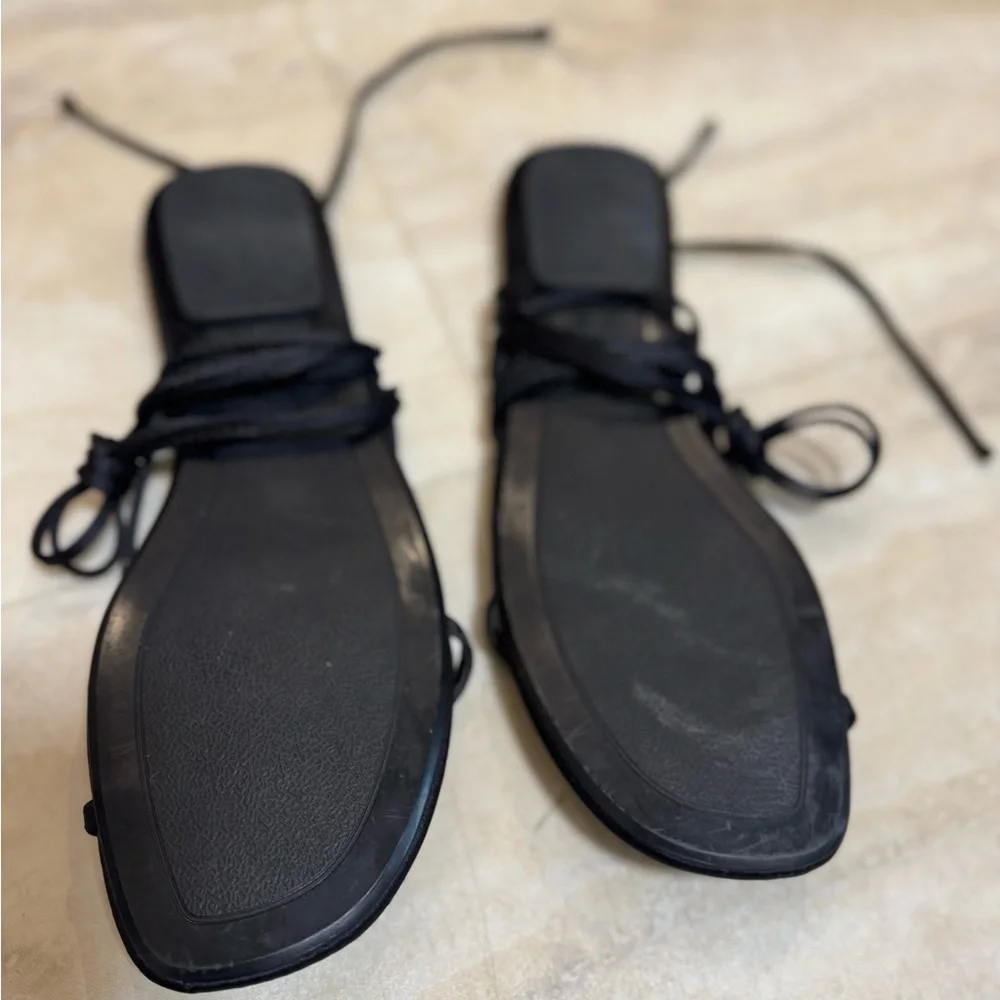ZARA Black and Red Cherry Embellished Tie Up Sandals (EU 39) - Picture 7 of 7